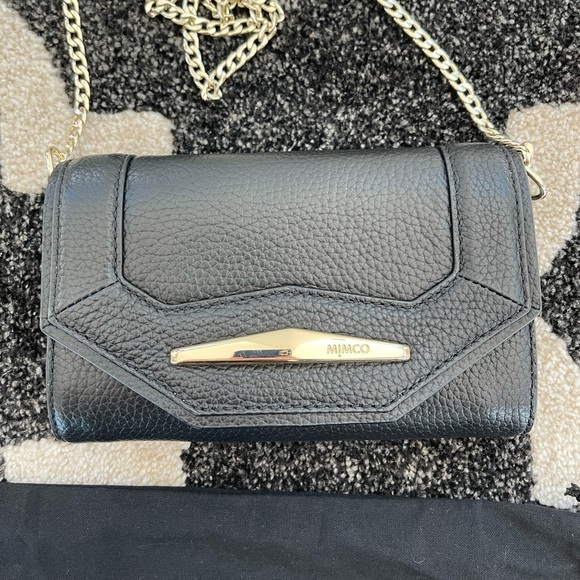 Black Mimco Leather Shoulder bag with dust bag - Picture 3 of 11